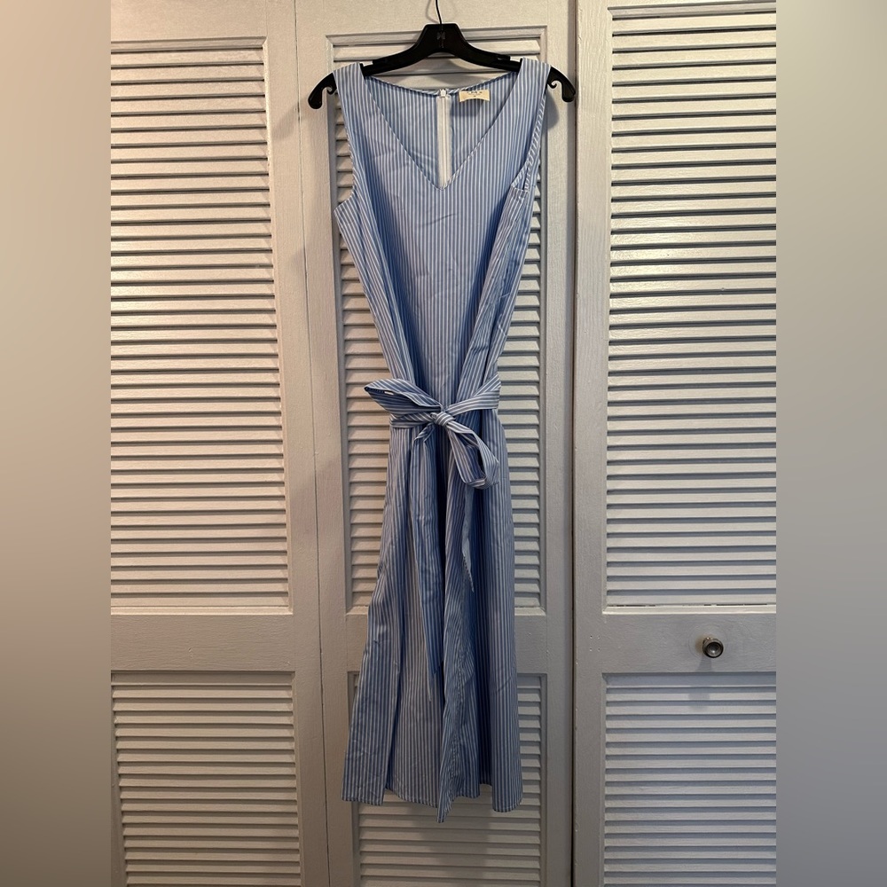 DMN Paris Striped Maxi Dress with Tie